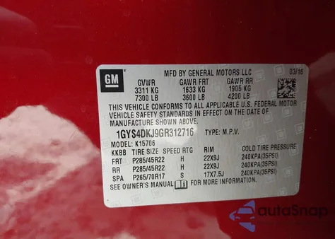 2016 Cadillac Escalade Platinum from USA, damaged, VIN 1GYS4DKJ9GR312716